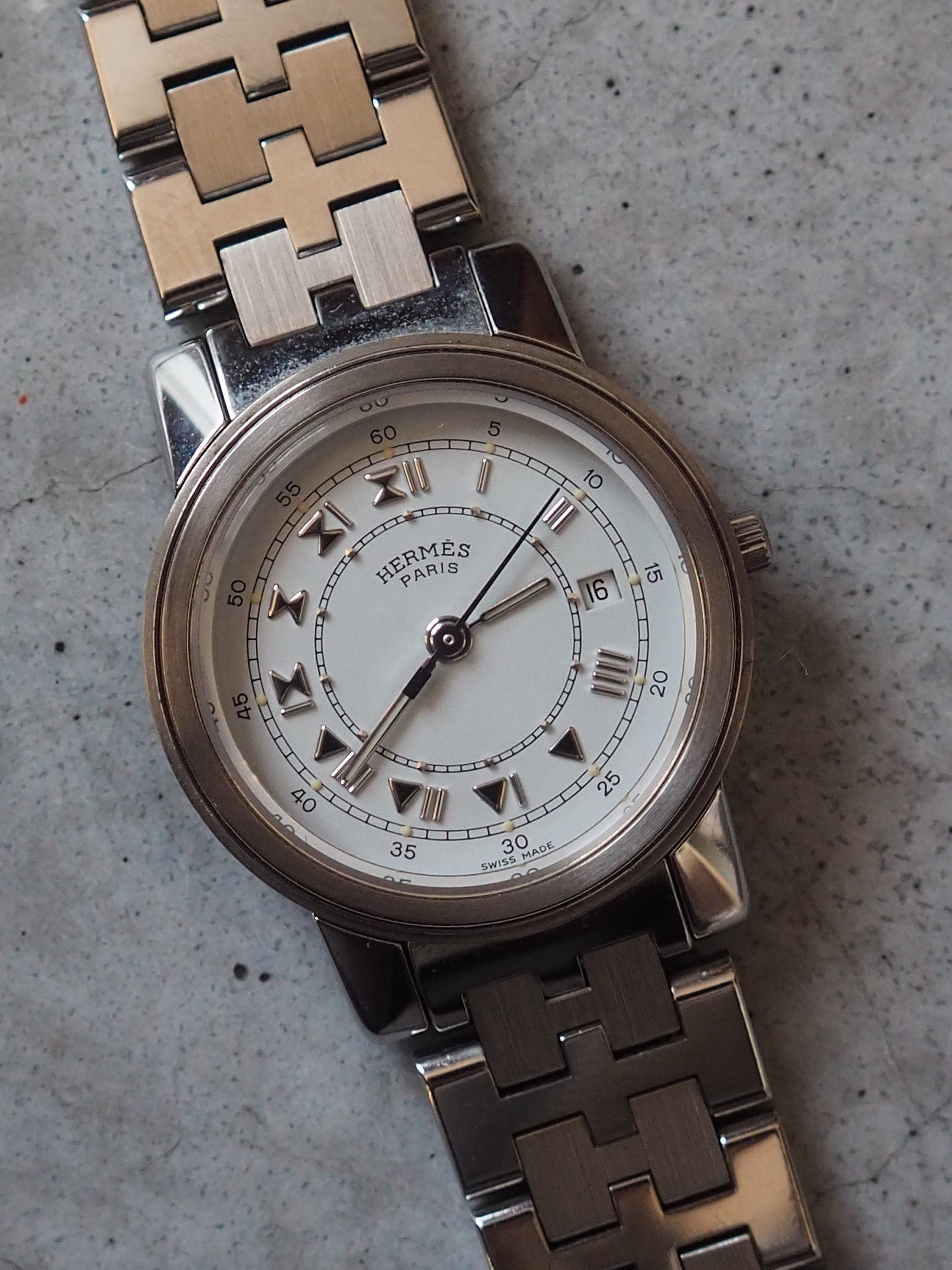 HERMES Carrick Ca1.210 Watch Watches Stainless Steel Ladies Watch Wristwatch Quartz Vintage