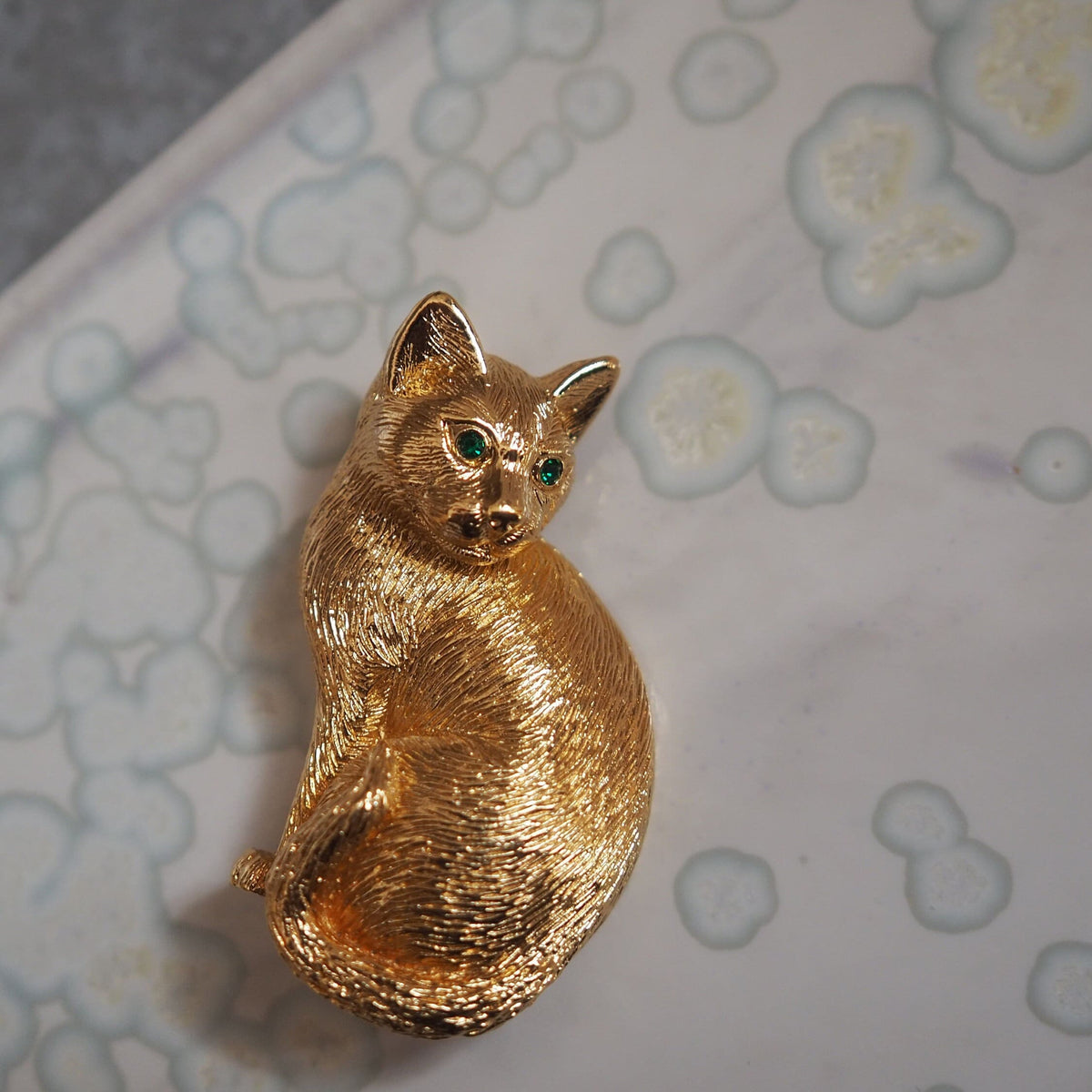 Christian Dior ディオール キャット ブローチ 猫 ゴールド ヴィンテージ