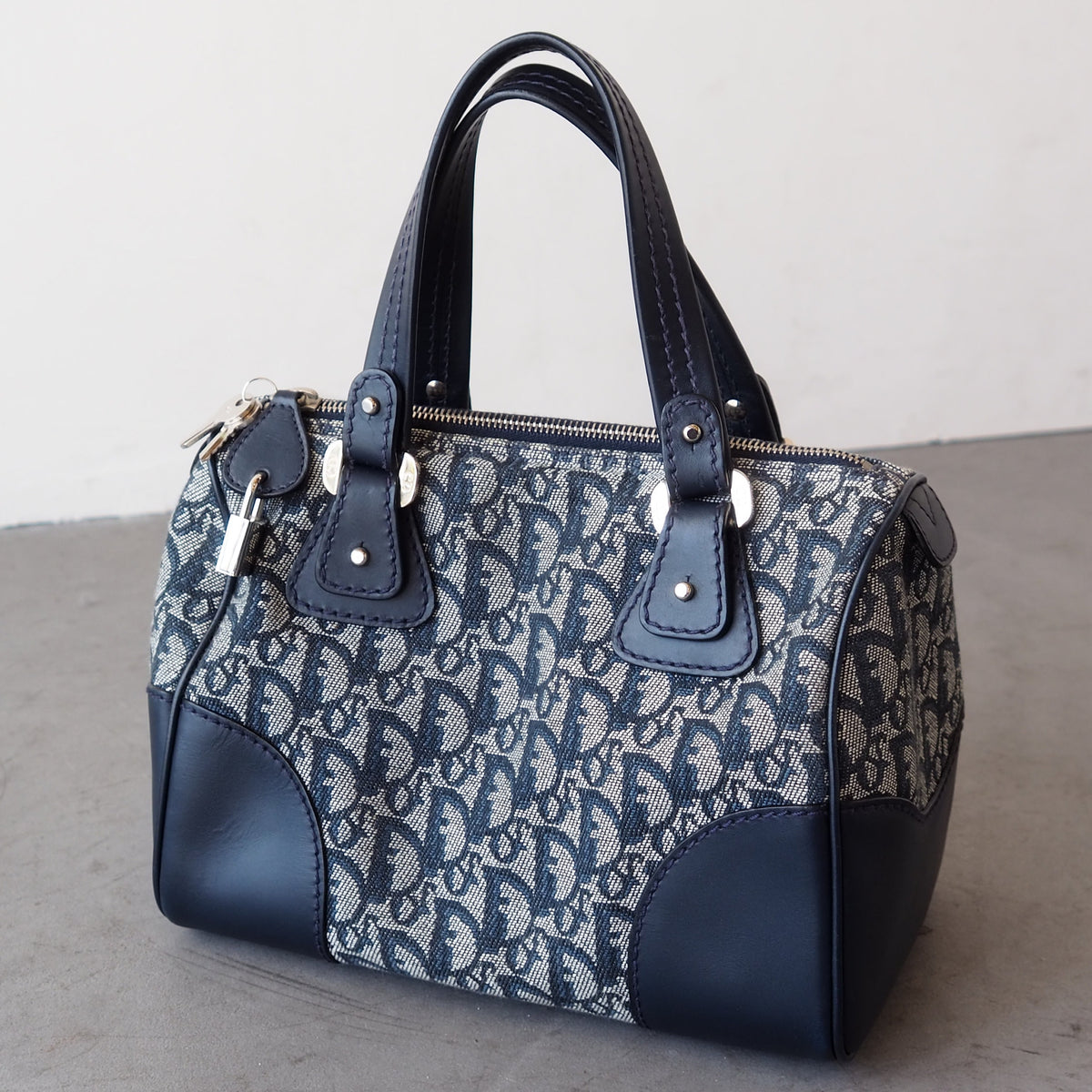 f*様 Christian Dior トロッター PVC ロゴ金具 ミニボストン